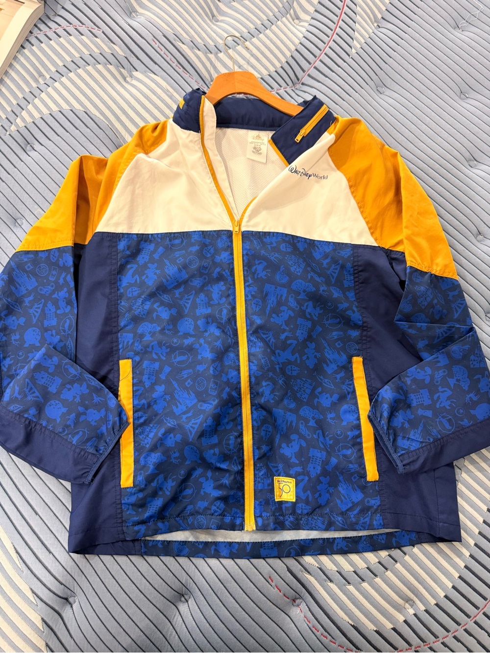Disney Blue & Yellow Patterned Windbreaker Jacket